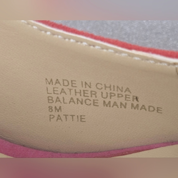 INC Suede Patchwork Peep Toe Platform Heels Red Pink Tan Size 8 - Picture 10 of 11